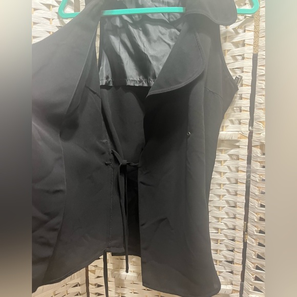 ZARA Black Sleeveless, Wrap Tunic Top with Tie-Waist Small - Picture 6 of 11